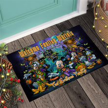 Load image into Gallery viewer, Personalized Welcome Foolish Mortals Doormat for Halloween Housewarming
