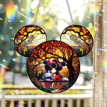 Load image into Gallery viewer, Personalized Mouse Couple Window Hanging Suncatcher Ornament Gift
