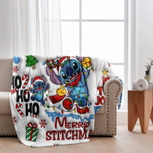Load image into Gallery viewer, Personalized Merry Stichmas Ohana Blanket Custom Name Gift
