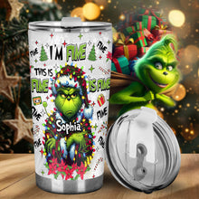 Load image into Gallery viewer, Personalized Grinch Tumbler Christmas Gift for Mom with Name
