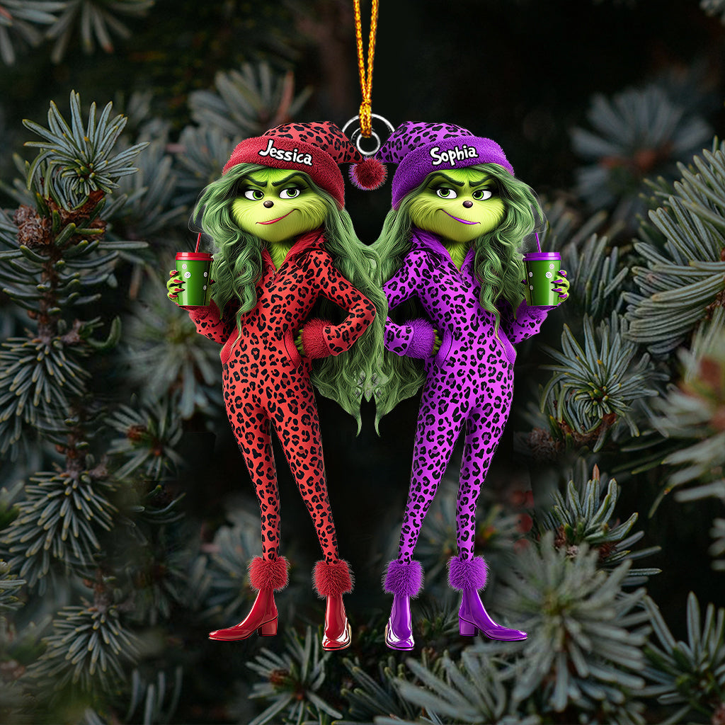 Personalized Grinch Squad Transparent Ornament Custom Gift for Christmas