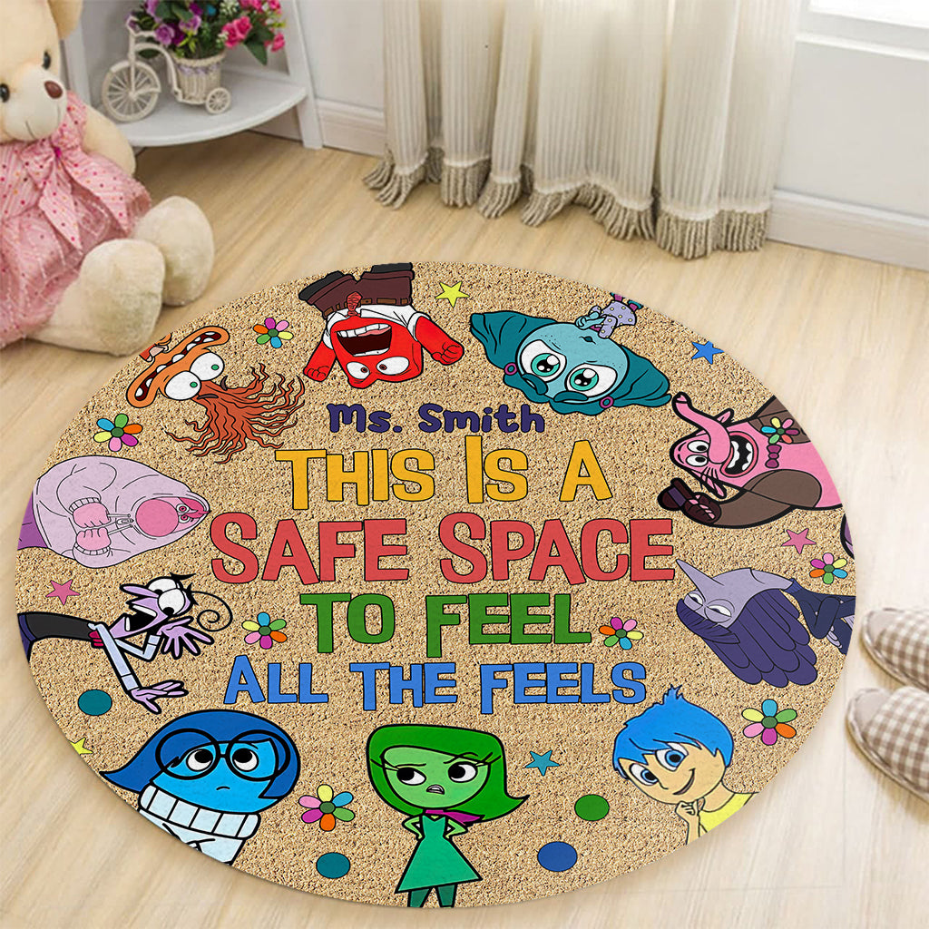 Personalized Autism Awareness Round Rug Gift for Teachers