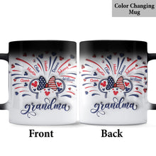 Load image into Gallery viewer, Personalized Firework Mouse Mug Custom Family Names Gift for Grandma
