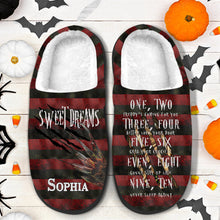 Load image into Gallery viewer, Personalized Sweet Dreams Slippers Custom Name Cozy Gift

