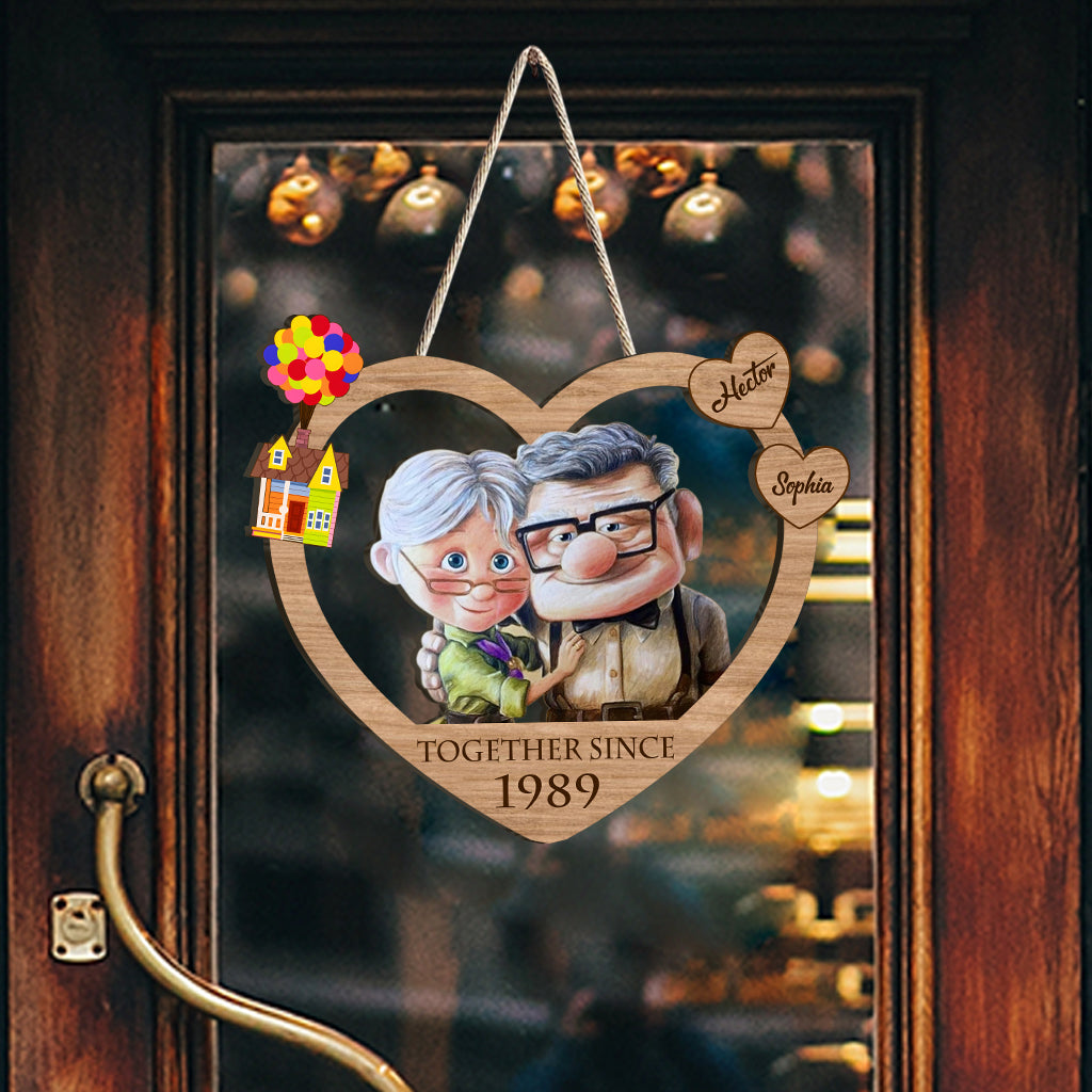 Personalized Heart-Shaped Wood Sign Custom Couple Gift