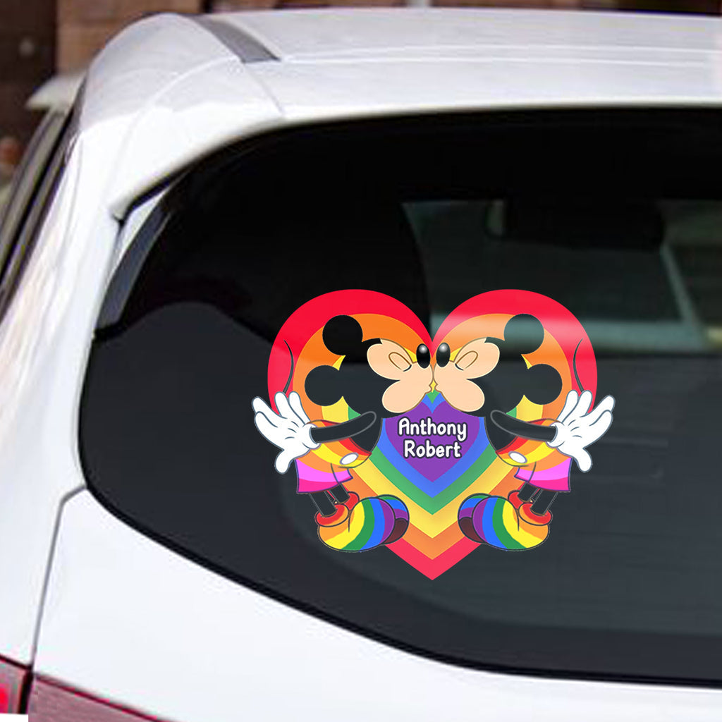 Personalized LGBT Love Mouse Couple Decal for Car & Home
