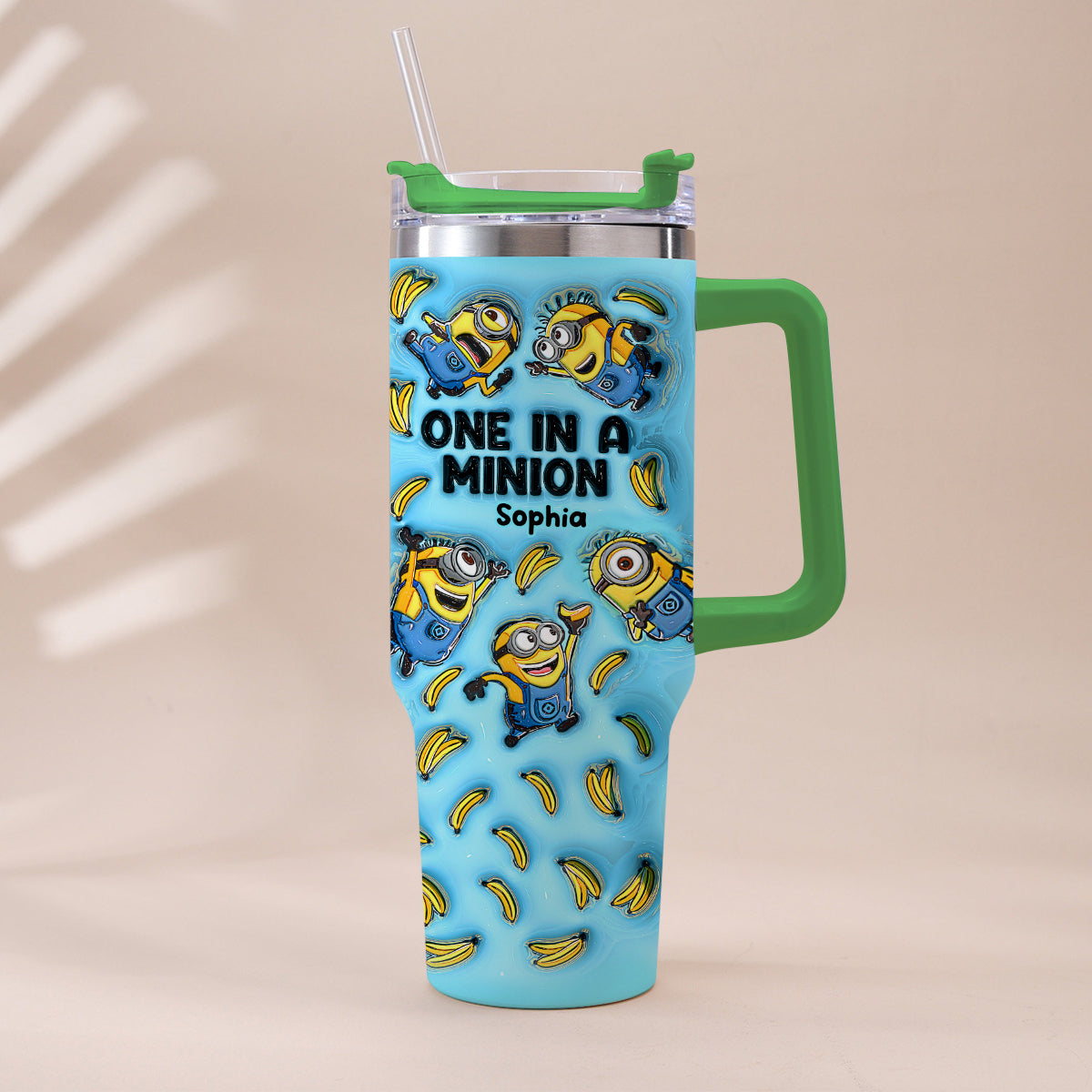 Personalized Minion Tumbler with Handle - Custom Name Gift
