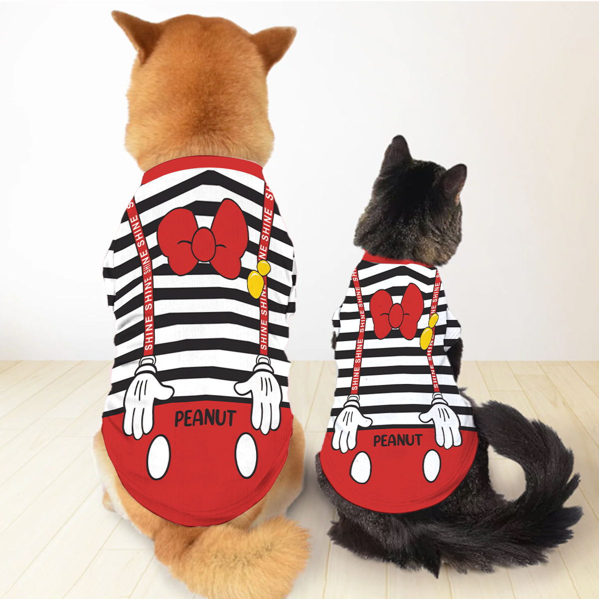 Personalized Halloween Pet Shirt with Mouse Ears Costume for Dogs