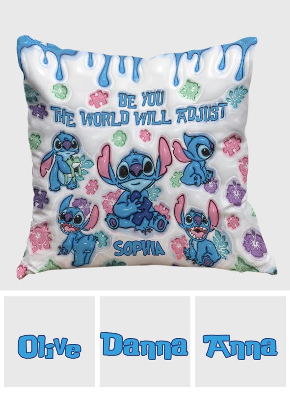 Personalized Autism Awareness Throw Pillow Custom Name Gift