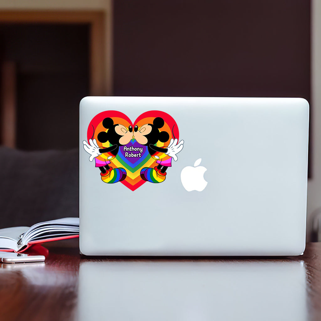Personalized LGBT Love Mouse Couple Decal for Car & Home