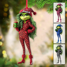 Load image into Gallery viewer, Personalized Grinch Lady Christmas Ornament Custom Gift
