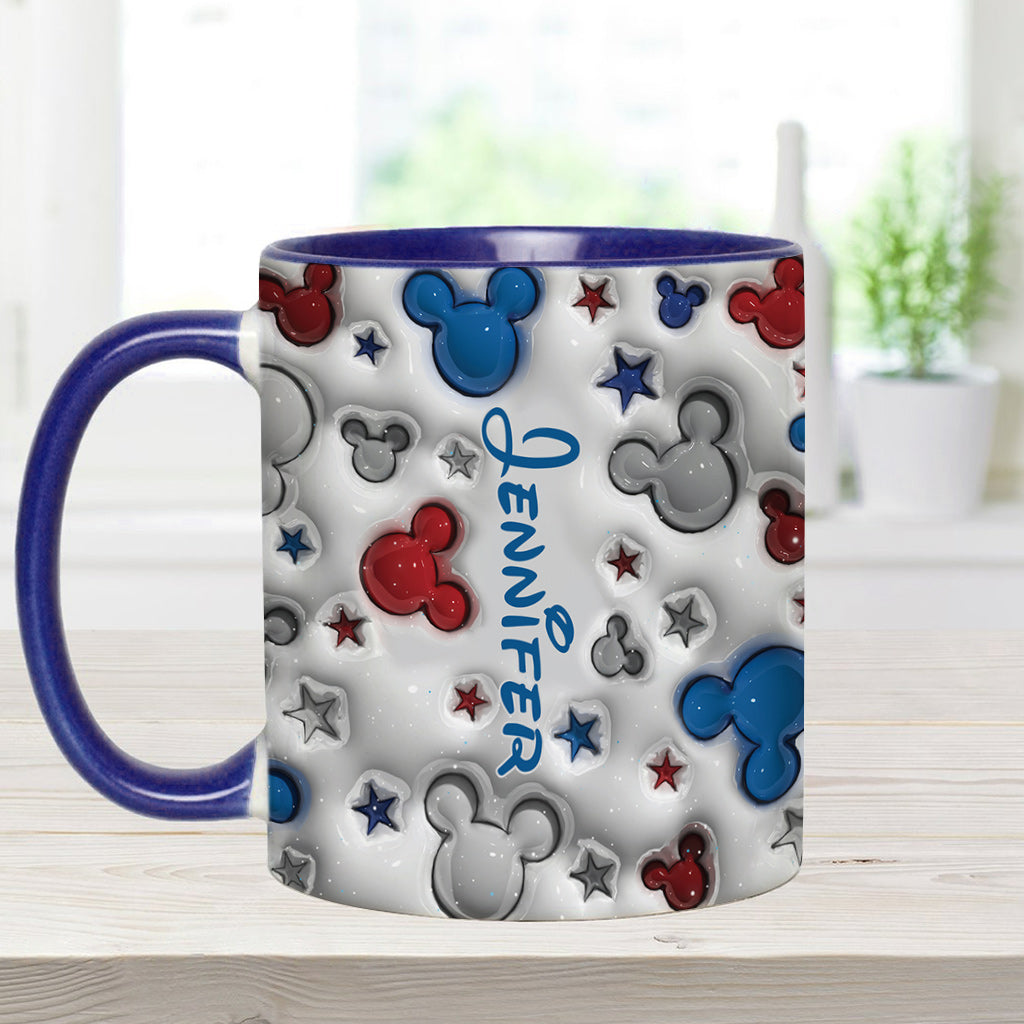 Personalized Mickey Mouse Accent Mug Custom Name Star Design Gift
