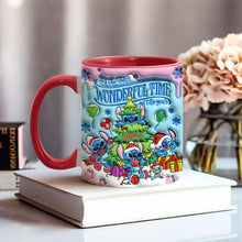 Load image into Gallery viewer, Personalized Merry Stitchmas Accent Mug Custom Name Gift for Christmas
