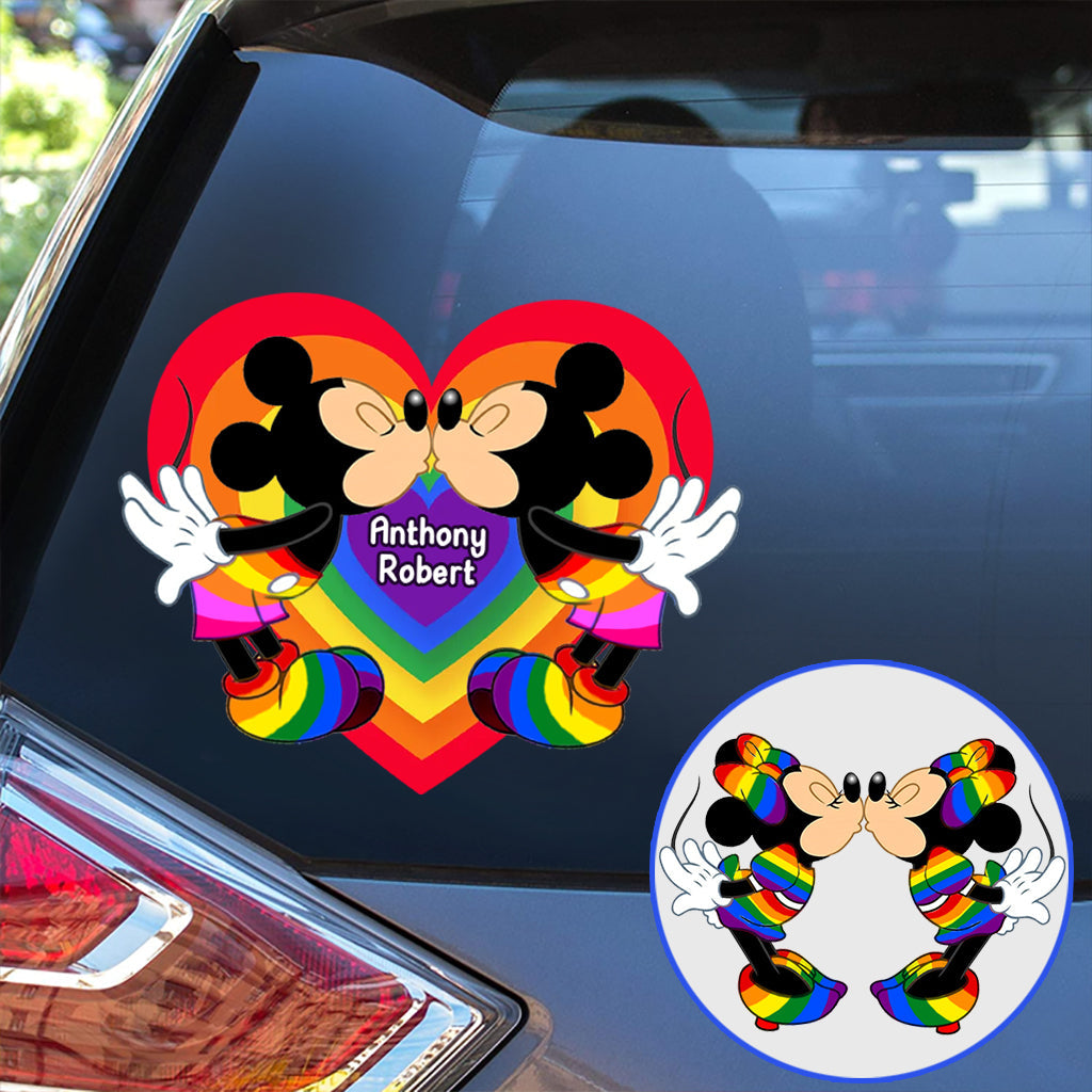 Personalized LGBT Love Mouse Couple Decal for Car & Home