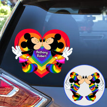 Load image into Gallery viewer, Personalized LGBT Love Mouse Couple Decal for Car &amp; Home

