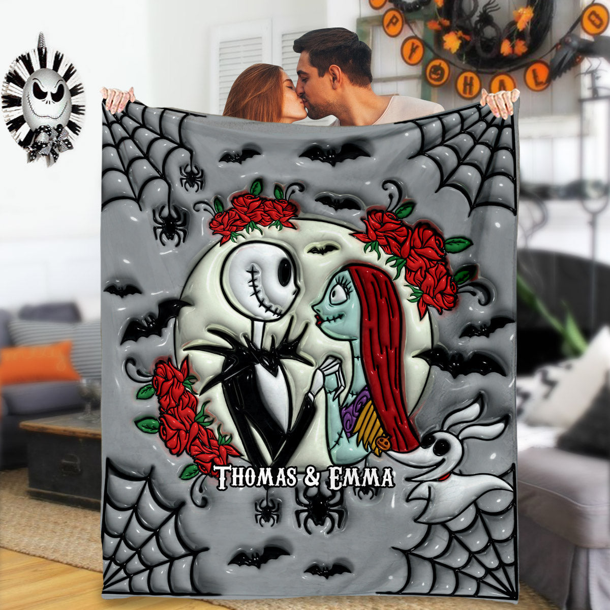 Personalized Nightmare Blanket Custom Name Gift for Couples