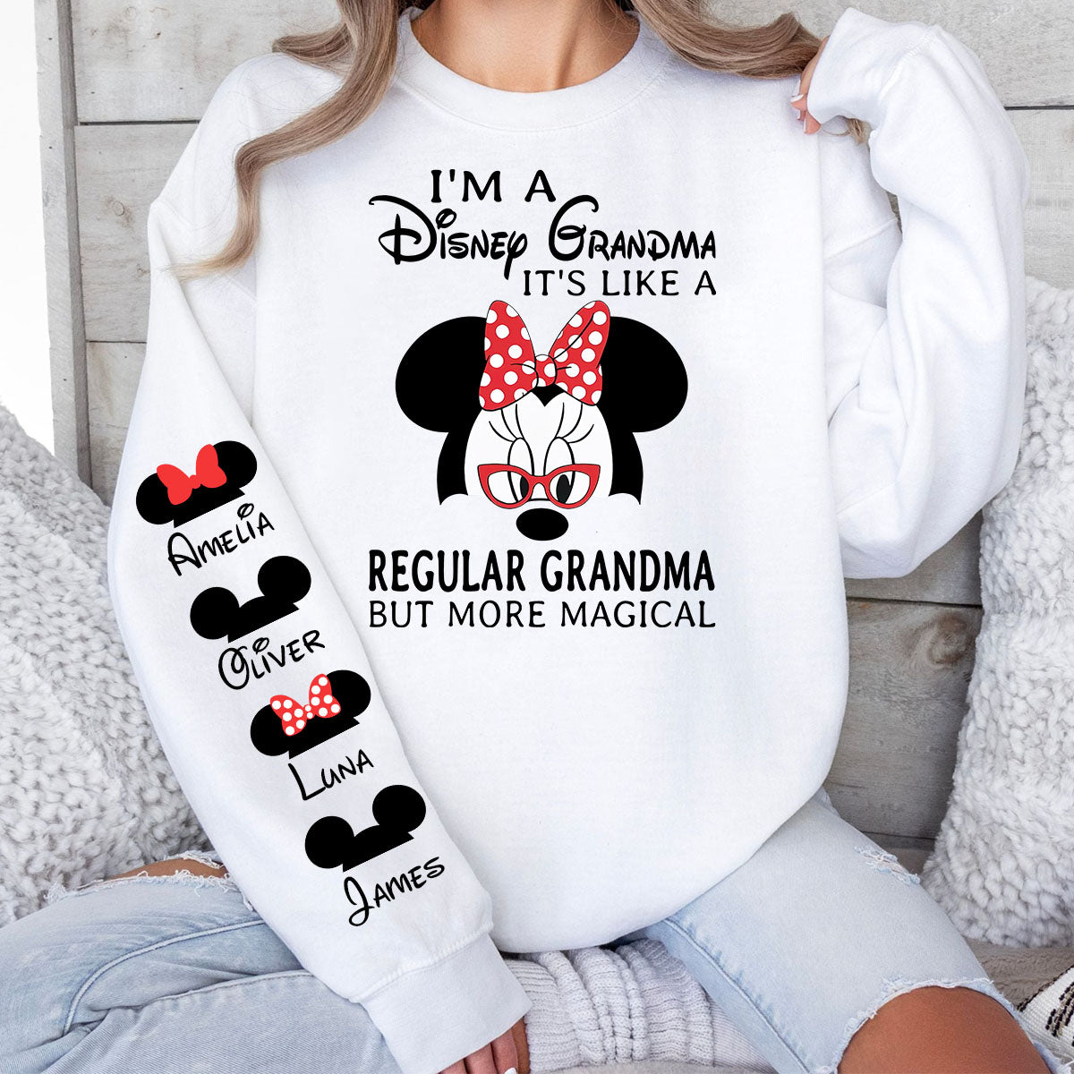 Personalized Disney Grandma All Over Shirt with Custom Names