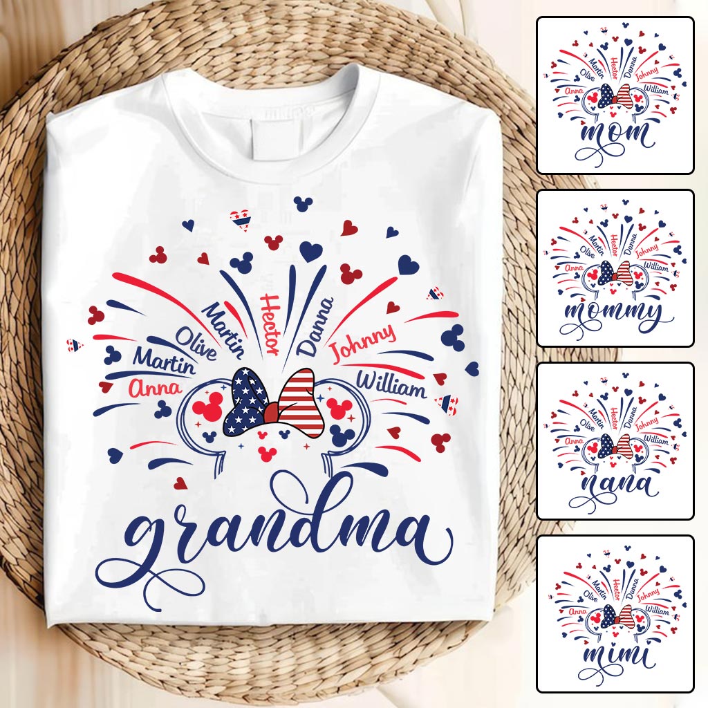Personalized Firework Mouse T-shirt & Hoodie for Family | 4th of July Gift
