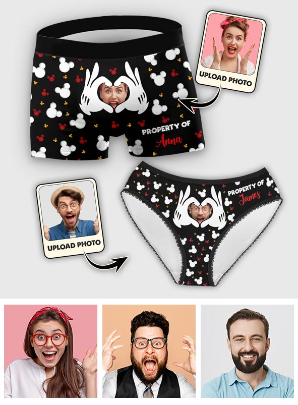 Personalized Property Of Couples Briefs Custom Name Lace Boxer Briefs