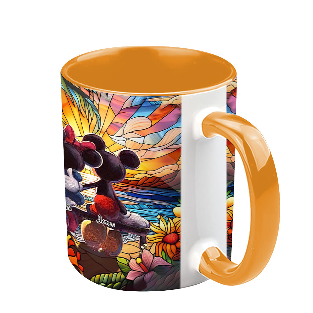 Personalized Sunset Accent Mug Custom Name Gift for Couples