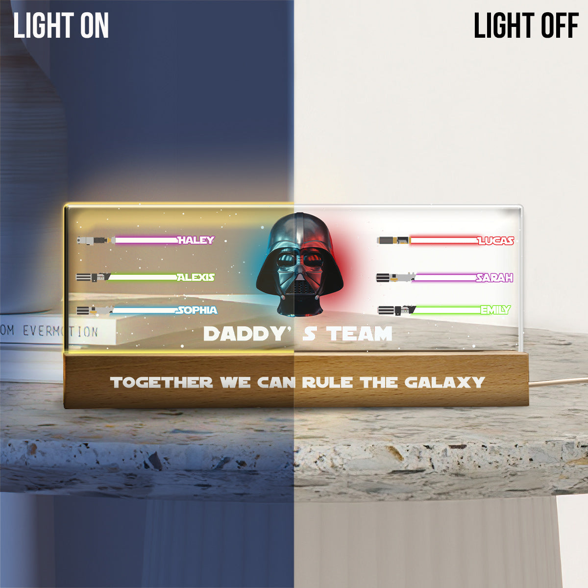 Personalized LED Night Light - Custom Star Wars Gift for Dad