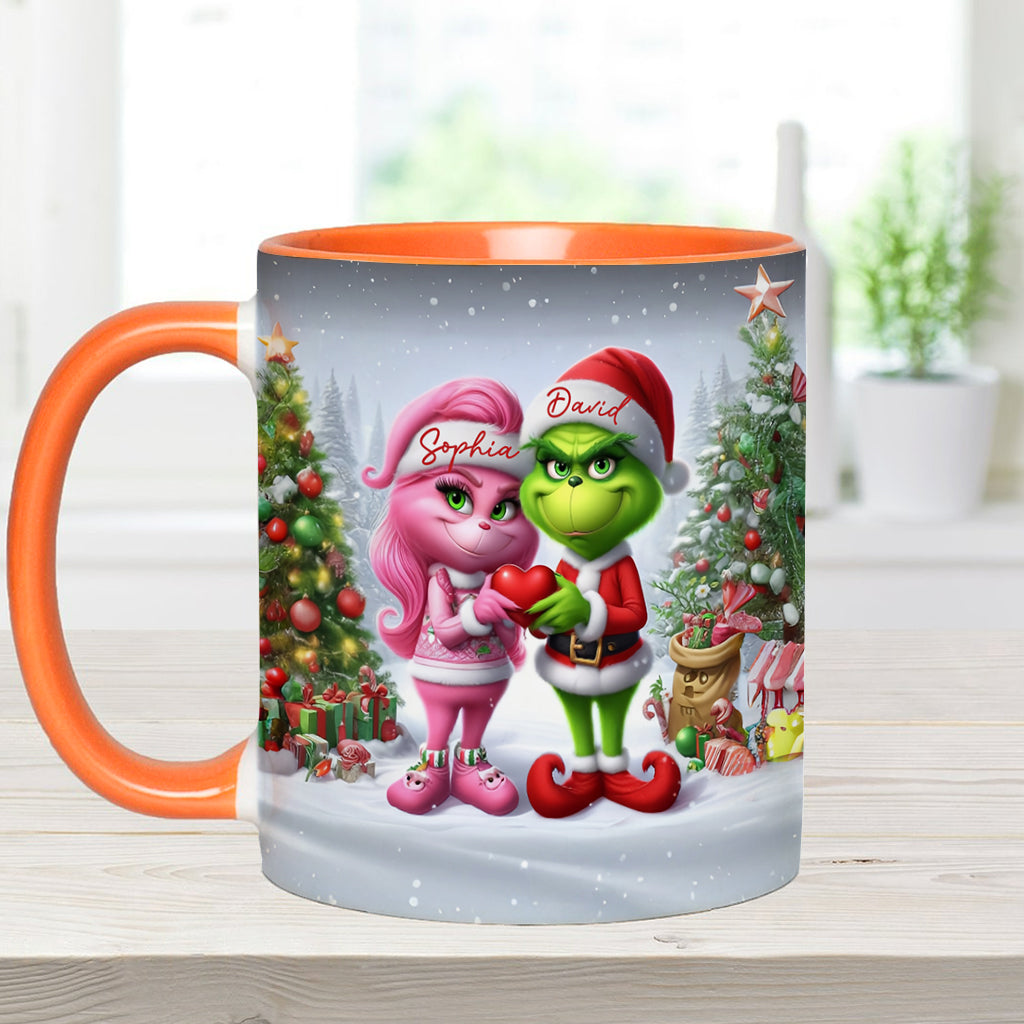 Personalized Merry Grinchmas Accent Mug Custom Name Gift for Christmas