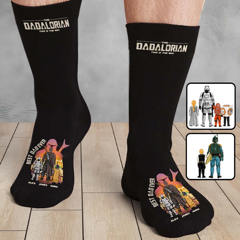 Personalized Best Dad Ever Socks Custom Name Gift for Dad