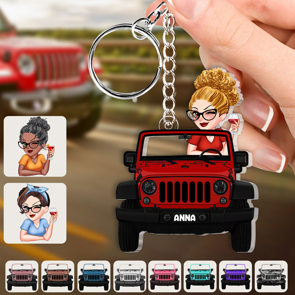 Personalized Acrylic Car Keychain Custom Name Gift for Her