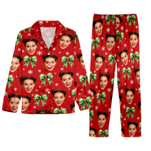 Load image into Gallery viewer, Personalized Christmas Button Down Pajama Set Cute Gift Idea
