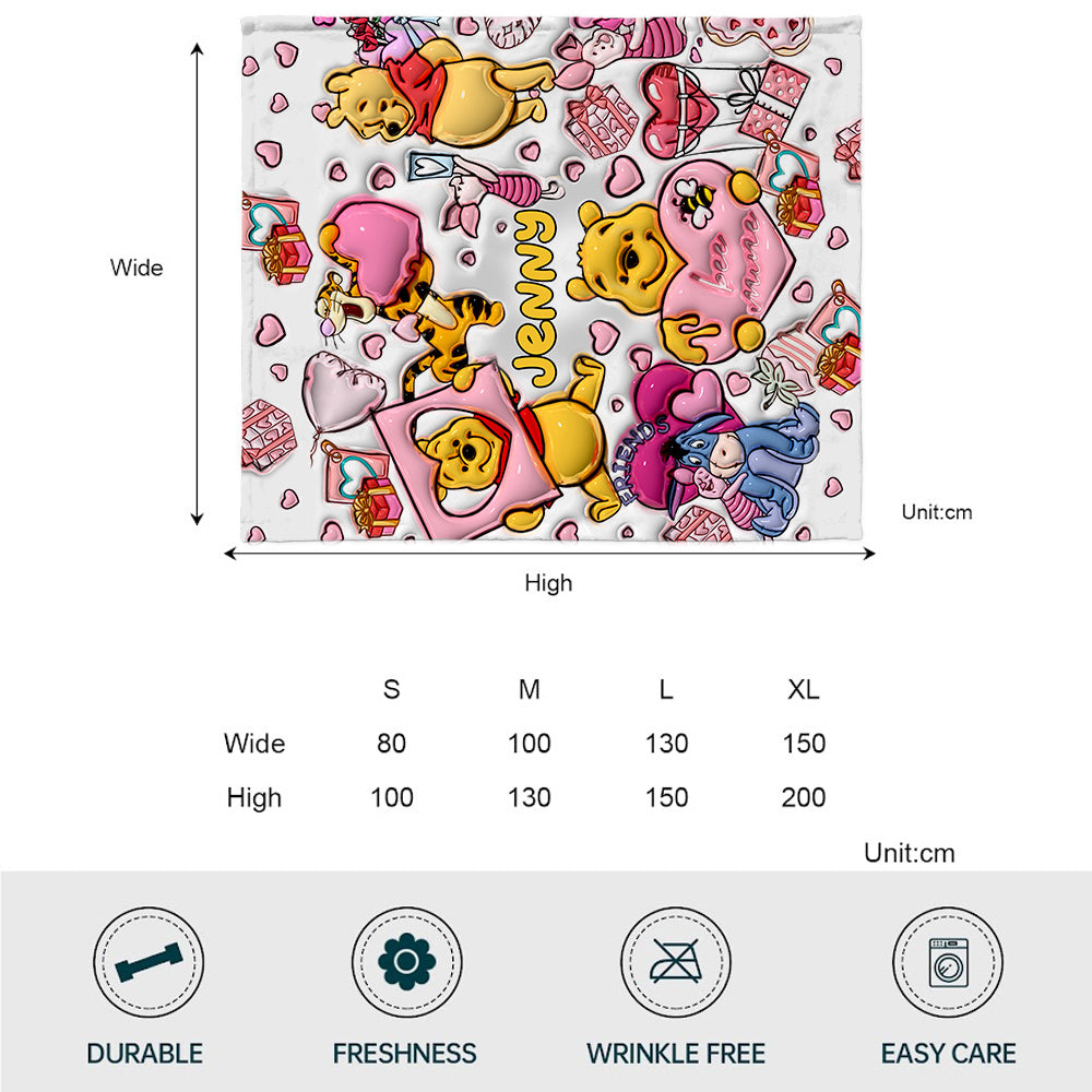 Personalized Winnie the Pooh Mouse Blanket Unique Gift for Loved Ones