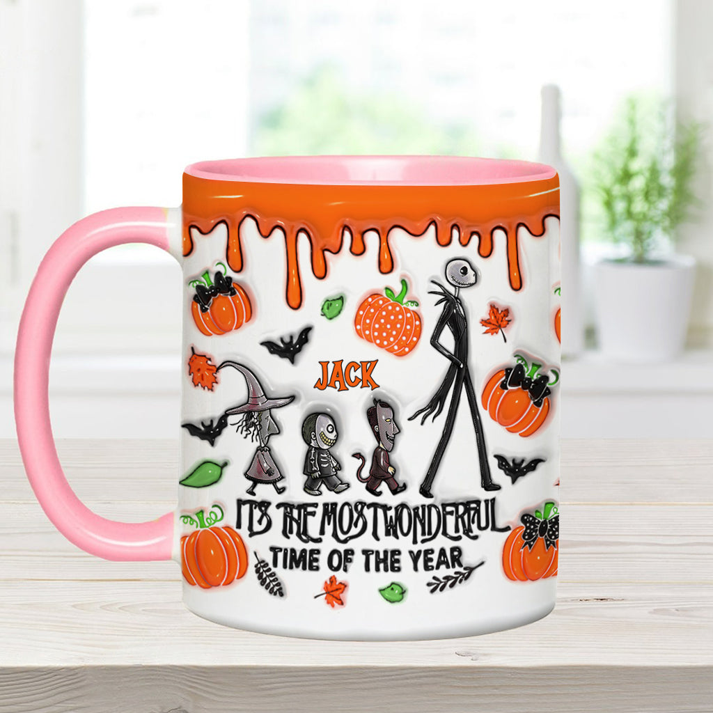 Personalized Autumn Skeleton Accent Mug Custom Name Gift