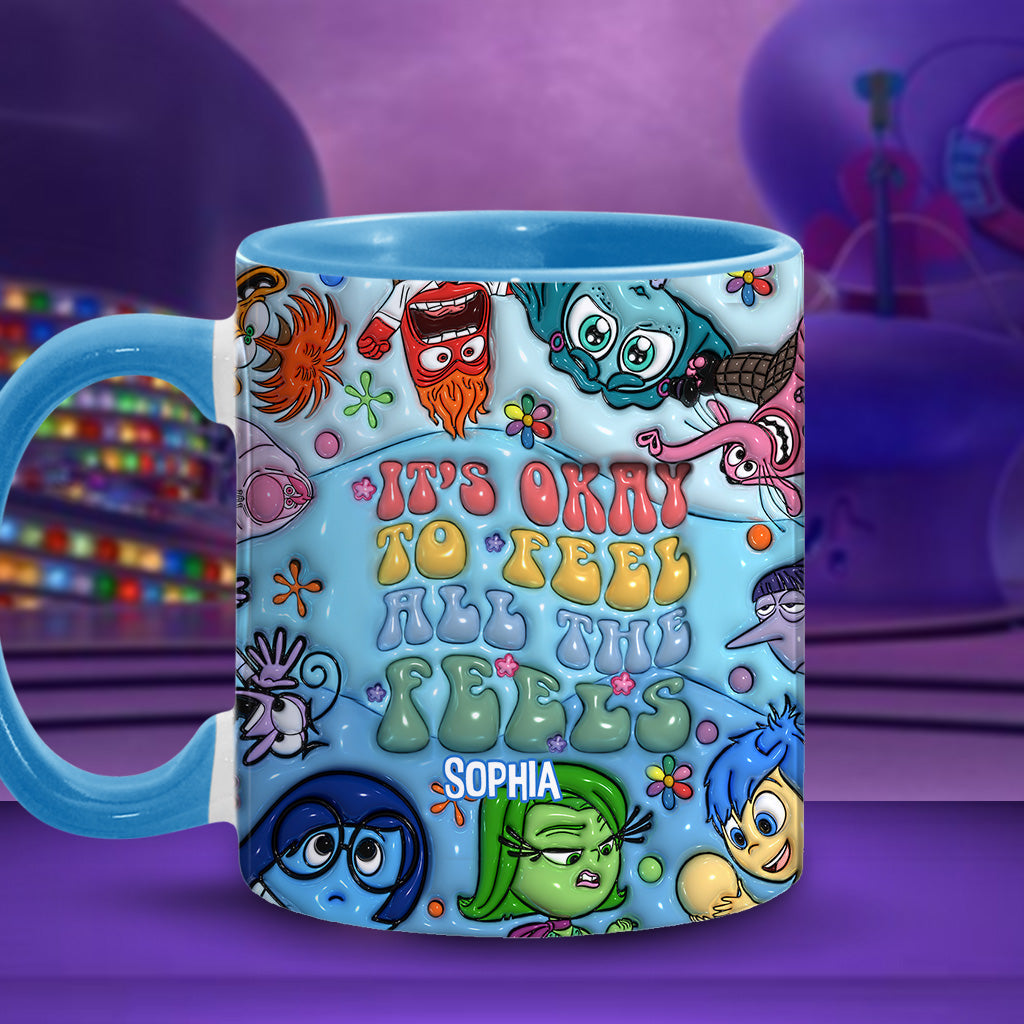 Personalized Ceramic Accent Mug 'It's Okay To Feel All The Feels' Gift for Kids
