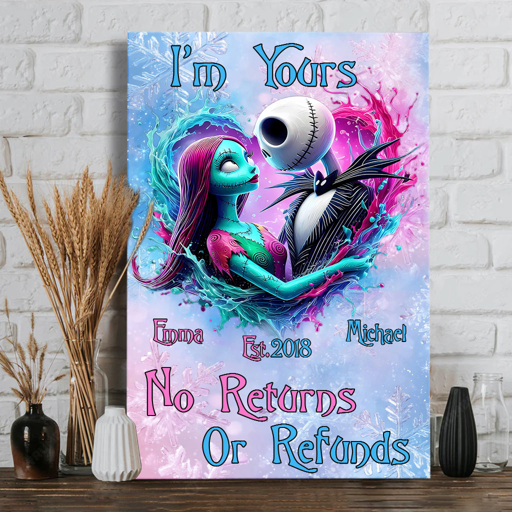 Personalized Nightmare Before Christmas Canvas Print Gift for Couples