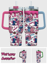 Load image into Gallery viewer, Personalized Ohana Tumbler With Handle Custom Gift for Couples
