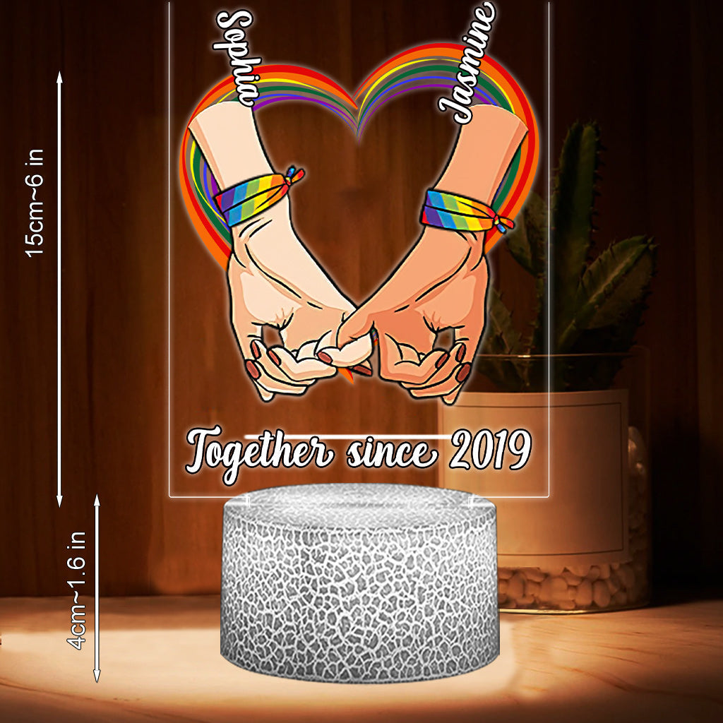 Personalized LGBT Support Shaped Plaque Light Base Gift