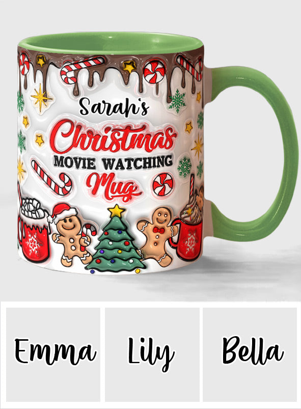Personalized Christmas Movie Watching Mug Custom Name Gift