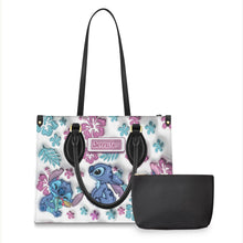 Load image into Gallery viewer, Personalized Leather Handbag with Floral Design Gift for Her
