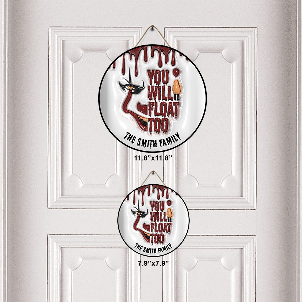 Personalized Round Wood Sign Custom Family Name Halloween Decor