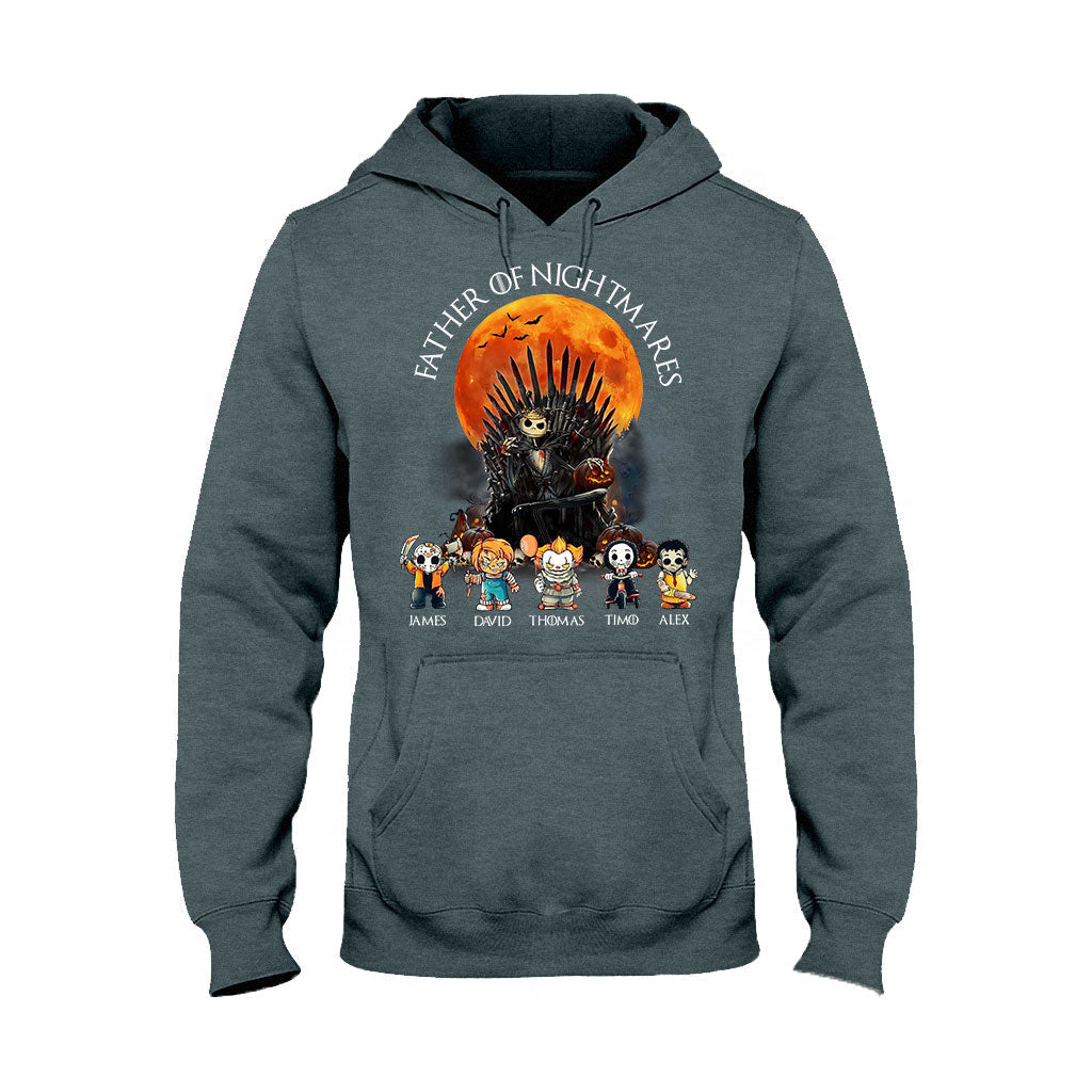 Personalized Father T-Shirt and Hoodie with 4 Character Design