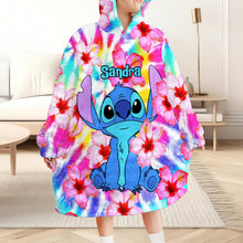 Load image into Gallery viewer, Personalized Tie Dye Blanket Hoodie with Name - Gift for Her
