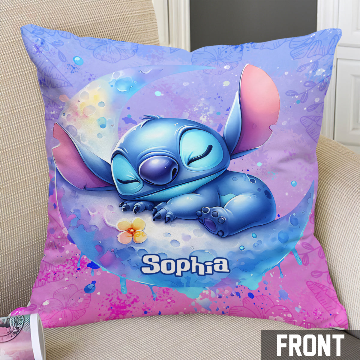 Personalized Ohana Throw Pillow Custom Name Gift for Kids
