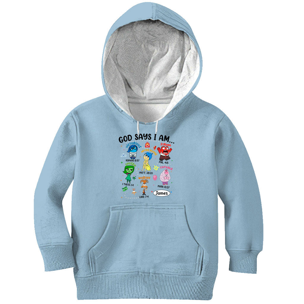 Personalized God Says I Am T-shirt & Hoodie for Kids