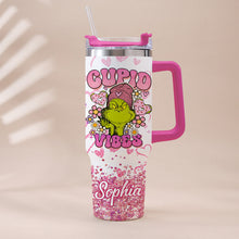 Load image into Gallery viewer, Personalized Cupid Vibes Tumbler with Handle for Christmas Gift
