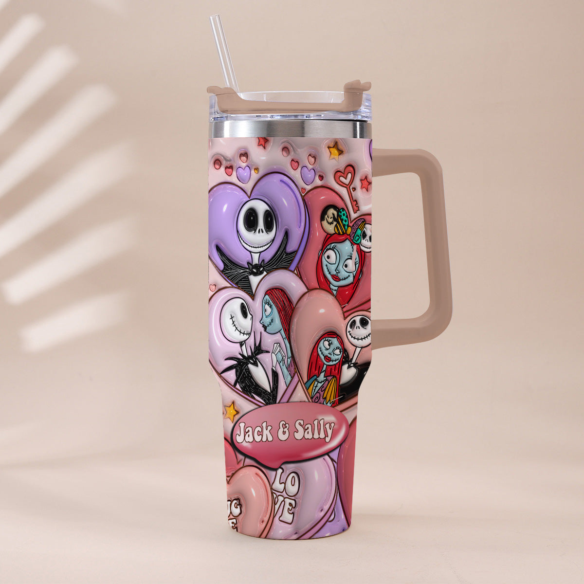 Personalized Tumbler With Handle for Couples | Unique Gift Idea