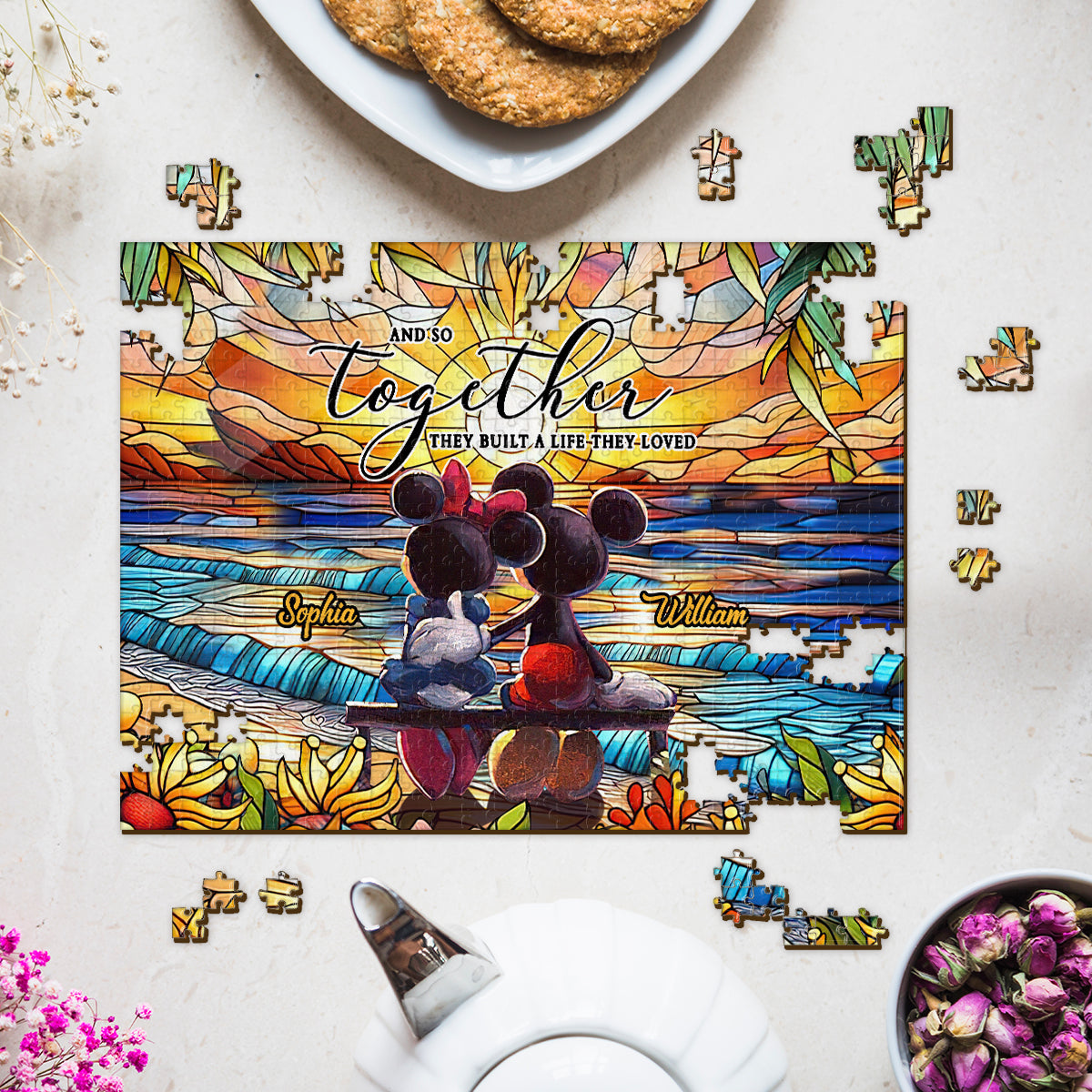 Personalized Couple Jigsaw Puzzle Unique Gift for Engagement Anniversary