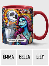 Load image into Gallery viewer, Personalized Jack and Sally Accent Mug Custom Couples Gift
