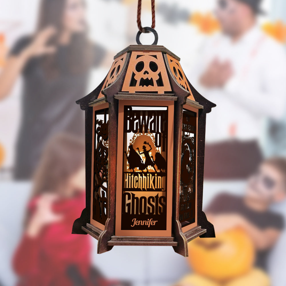 Personalized Laser Cut Wooden Lantern Gift for Halloween