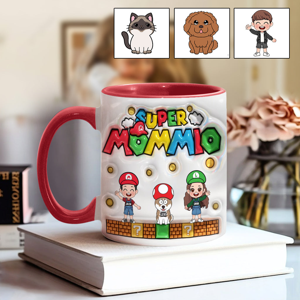 Personalized Super Mommy Accent Mug Custom Name Gift for Mom