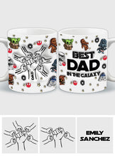 Load image into Gallery viewer, Personalized Best Dad in the Galaxy Mug Custom Names Gift
