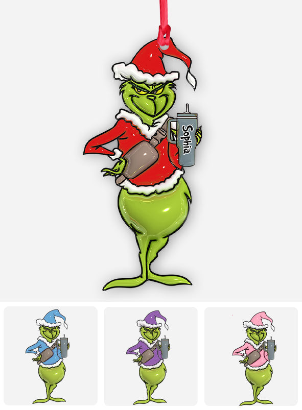 Personalized Grinch Christmas Ornament Custom Name Gift